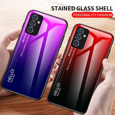 Ultradünne Handyhülle mit Farbverlauf aus gehärtetem Glas für die Rückseite von Samsung S25 S24 Ultra S23 Plus A16 A06 A55 A35 A15 Note 20 Ultra A82 A22 A72 A34 5G