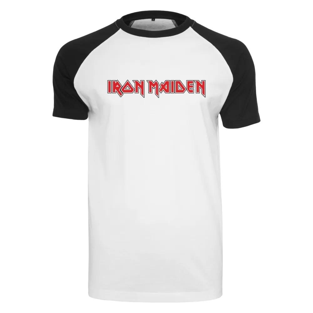 MerchCode Mens Iron Maiden Logo Baseball T-Shirt