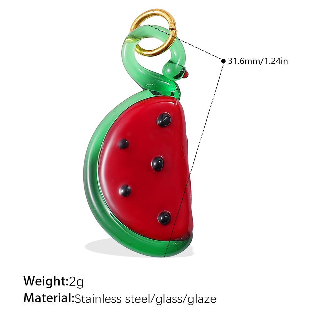 Fresh and Cute DIY Watermelon Grape Fruit Pendant Exquisite Small Glass Pendant Accessories Collection
