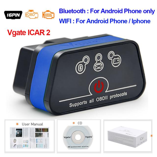 

Vgate iCar2 obd2 bluetooth-сканер ELM327 V2.2 obd 2 wifi icar 2 автомобильные инструменты elm 327 для android/PC/IOS считыватель кодов ICAR2 Bluetooth