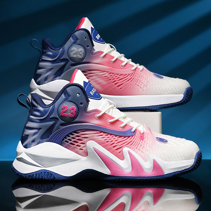 

Новые мужские и женские модные баскетбольные кроссовки, подростковые кроссовки для реальных боевых действий с амортизацией, светящаяся версия, повседневная спортивная трендовая ш 36