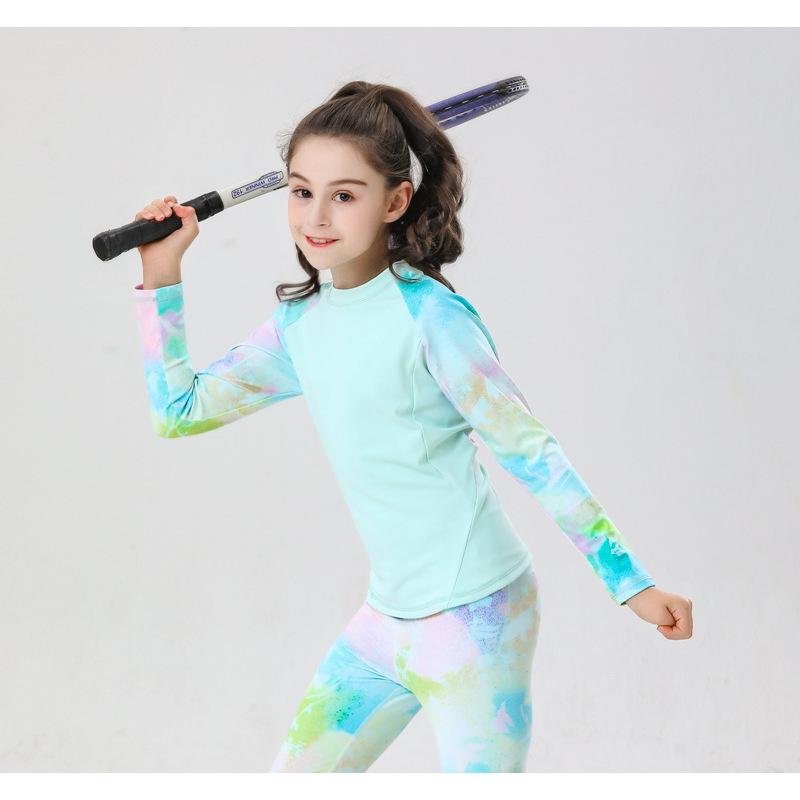 

Женский костюм для йоги с длинным рукавом и принтом - Быстросохнущая, дышащая спортивная одежда для фитнеса 120