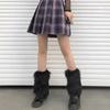 1pair Solid Color Faux Fur Leg Warmers Thick Long Fuzzy Foot Covers Warm Knee Sleeve  Winter Season