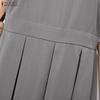 ZANZEA Women Casual Round Neck Sleeveless Loose Long Dress