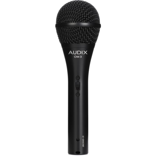 AUDIX OM3S Dynamic Vocal Microphone with Switch, Hypercardioid
