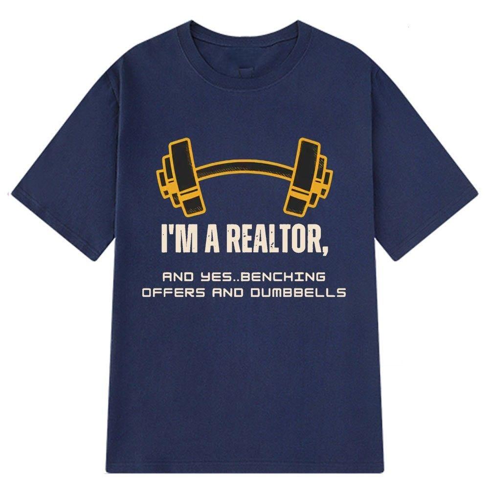 SpringSummer Funny Realtor Gym Humor Casual Fashion Fun Fitness Letter Printed Cotton Casual Fashion Tshirt Mens Clothing