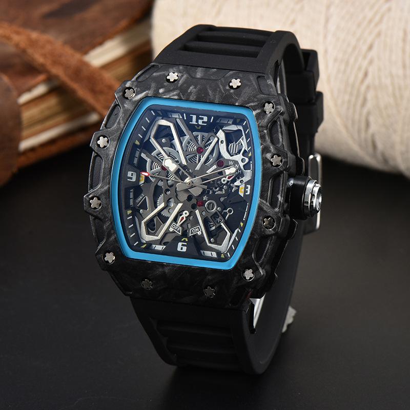Foreign Trade New Men's Watch Wholesale Color Line Hollow Dial Quartz Watch Simple Fashion Watch Spot