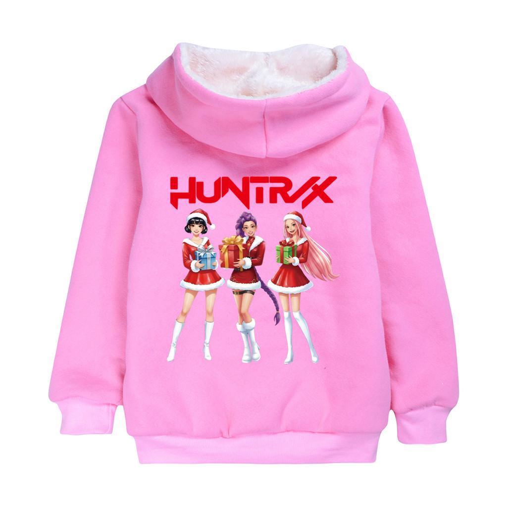 5086 Kids Girls Kpop Zoey Mira Rumi Print Christmas New Year Velvet Warm Winter Jacket