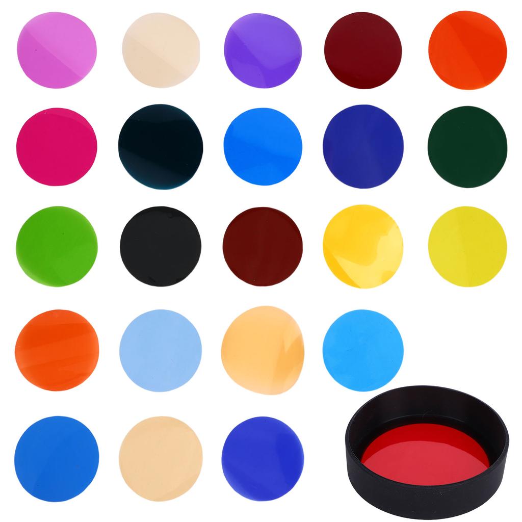 24 Color Gel Filter Set Circular Flash Light Filters for Photography Video LED Flashlight Accessory