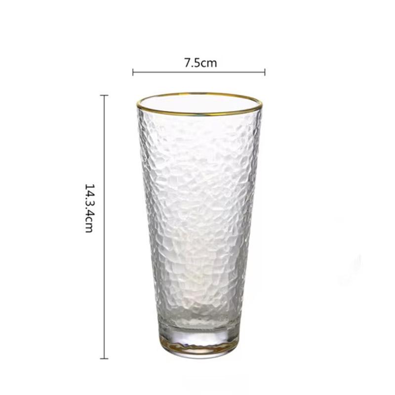 

Набор из 4 шт. 340 мл Чашка для лимонного чая Вечеринка Бар Пивной бокал Креативный коктейльный бокал с золотым ободком Прозрачная посуда для напитков Кружки для сока, чая, молока 4pcs