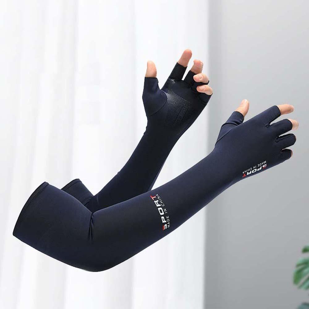 Zwei Finger mit freiliegendem halbem Finger Eisärmel Sonnenschutz Anti-UV-Armärmel Für Frauen