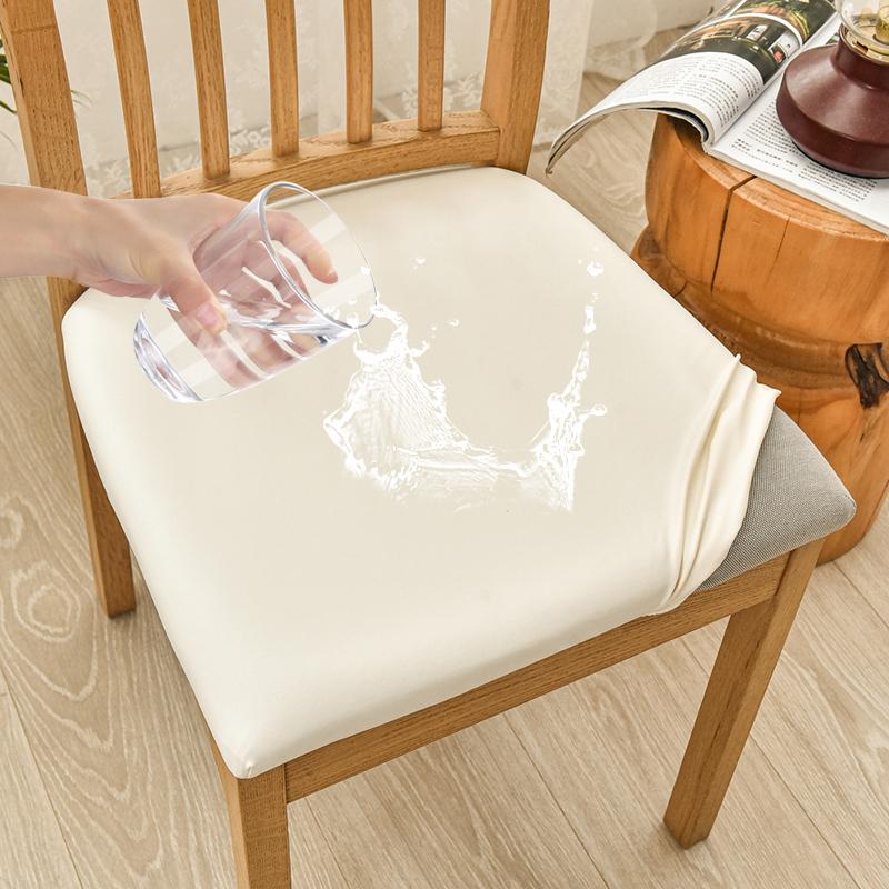Waterproof PU Leather Seat Covers for Dining Chairs Stretch Dining Room Chair Seat Covers Kitchen Chair Seat Covers Protectors