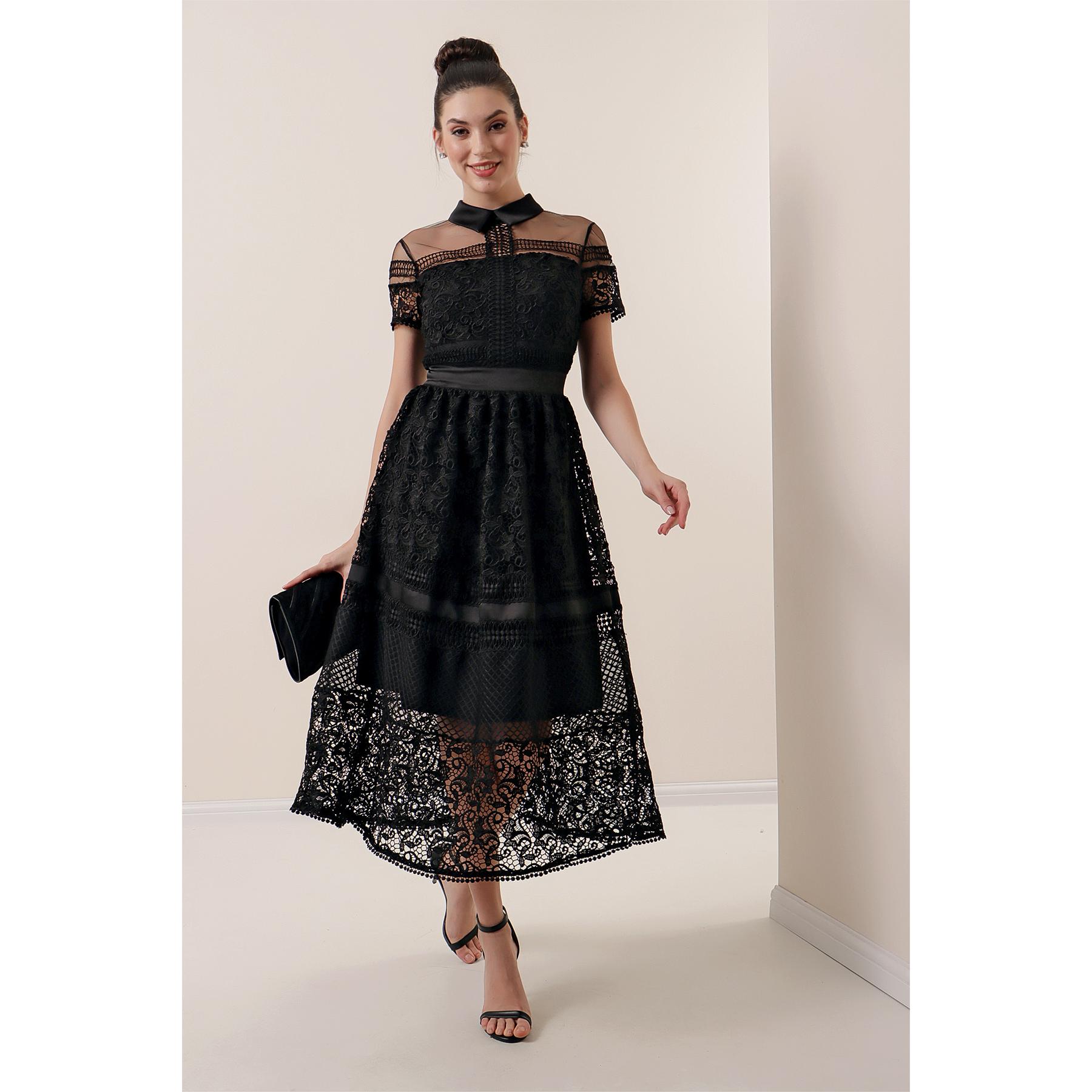 

Платье из гипюра с подкладкой из тюля и атласа