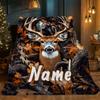 Custom Deer Fleece Blanket Personalized Name Forest Animal Print Throw Soft Warm All Season Bedding Gift For Hunting Lovers