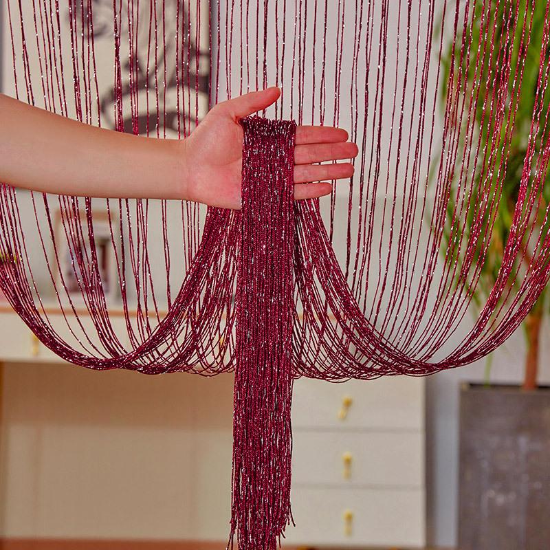 3m X 3m Colorful Silver Glitter Tassel String Curtain, Extra Dense Hanging Room Divider Curtain for Wedding Living Room Entryway