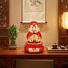 Solar Powered God Of Fortune Sculpture ABS Car Ornaments Nodding Lucky Wealth Statue  Festive Gifts