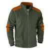 Men's Vintage Corduroy Casual Jacket - Stand Collar Zippered Colorblock Loose-Fit Baseball Jacket