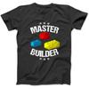 Cool Master Builder Funny Building Blocks Gift Men Women Short Sleeve T-Shirt JTN Mens Womens Longsleeve Hoodie, Sweatshirt Black