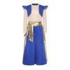 Boys Arabian Prince Costume Long Sleeve Fake Shirt Top Metallic Shiny Patchwork Contrast Color Harem Pants
