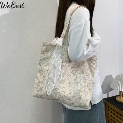 Bolsa de Ombro Pequena Floral Delicada Bolsa Pequena Fresca Versátil