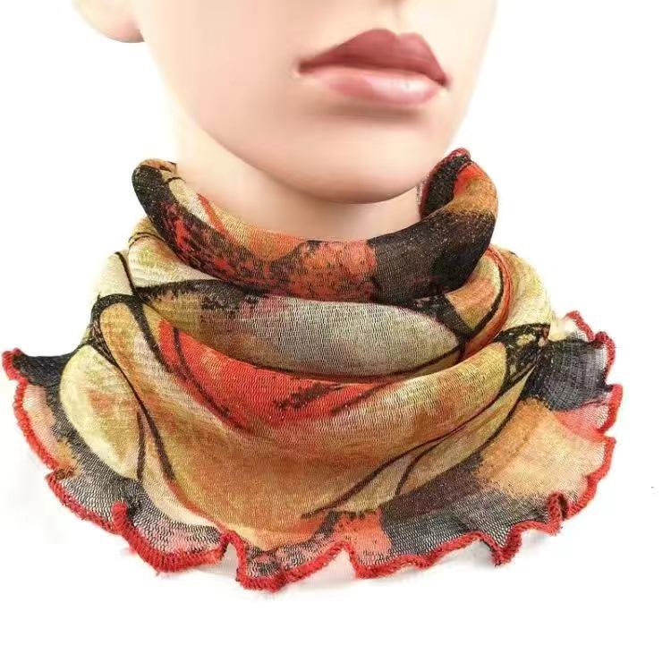 Women's Silk Scarf: Lightweight Sunscreen Veil, Neck Protection, Autumn/Winter Fashion Accessory.