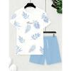 2 Piece Summer Casual Everyday Men's Short Sleeve Shorts Set Hawaiian Print Men's T-shirt Outdoor Sports Men's Beach Shorts