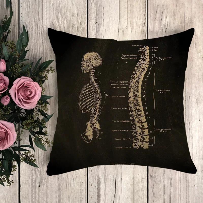 Decorative Pillowcase Anatomical Skeleton Fall Pillow Cover Cushion Covers for Bed Pillows Pilow Cases Cushions Home Decor