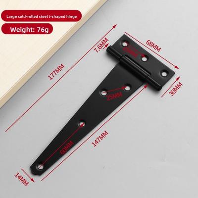 3/4/6inch Door Hinges Metal Rustproof T Shaped Door Hinges with Screws Heavy Duty Gate Strap Hinges
