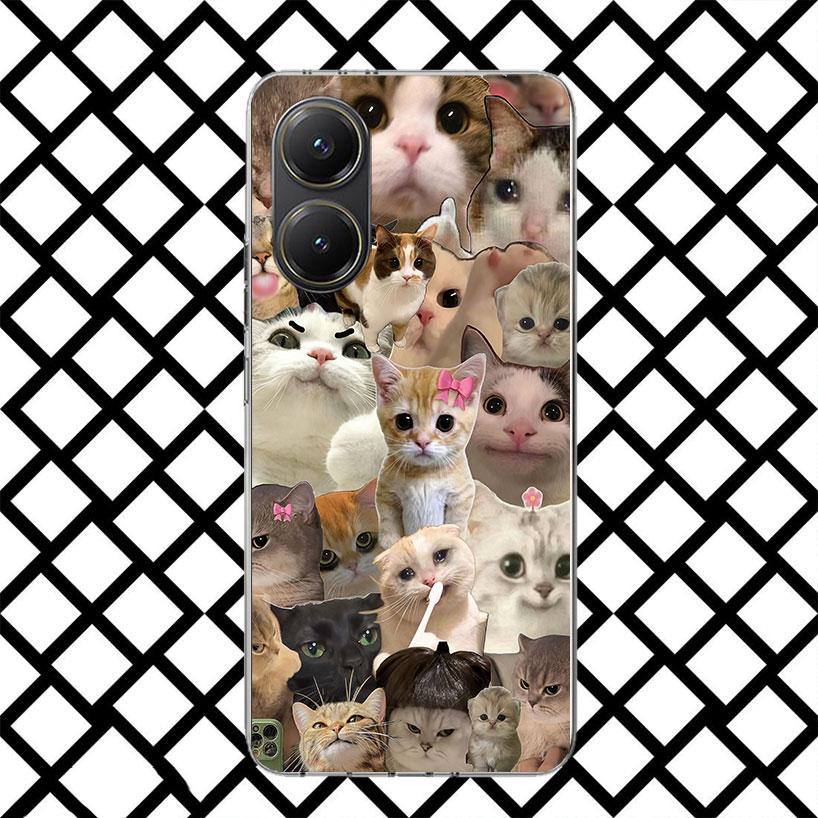 Crying Cat Memes Phone Case for Xiaomi Poco F7 Ultra X7 X6 X5 Pro X4 Gt M8 M7 Redmi 15 15C 13 13C 12 12C Soft Cover Fundas Poco