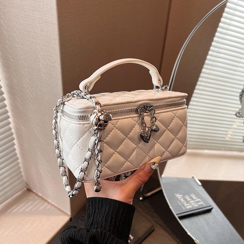Premium Diamond Portable Chain Bag 2025 Spring and Summer New Versatile Simple Small Square Bag Shoulder Messenger Bag