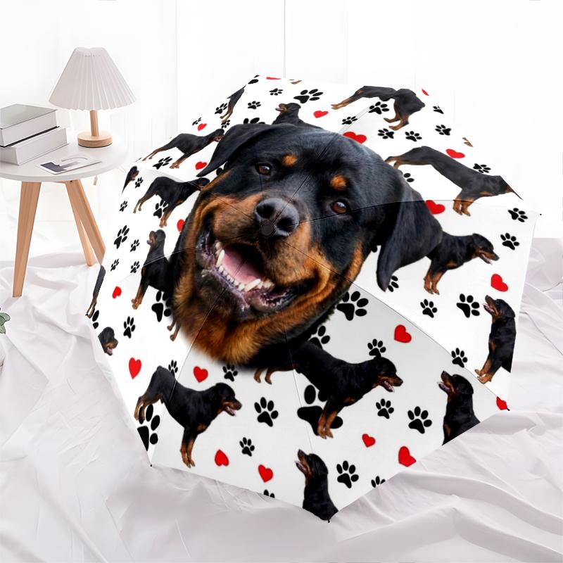1 PC Automatic Folding Umbrella - Cute Pet Puppy Pattern, Portable & Foldable Design with 8 Ribs, Christmas Birthday Gifts