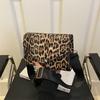 Summer High-end Leather Small Bag Women's 2025 New Brown Leopard Print Small Square Bag Crossbody Shoulder Bag Tide