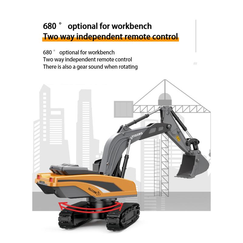 Aliaj Inginerie Vehicul Telecomanda Excavator Buldozer Basculantă Jucării electrice pentru băieți
