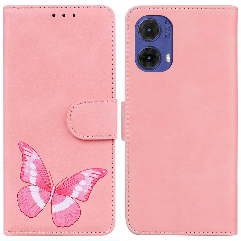 For Motorola Moto G85 5G/S50 Neo 5G Case Butterfly Printed PU Leather Stand Phone Cover