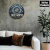 Vintage Compass Rose Wall Art Round 8 Inch Aluminum Sign North Your True Path