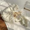 Polyester Lace Floral Shoulder Bag With Ruffled Straps And Bow For Daily Use