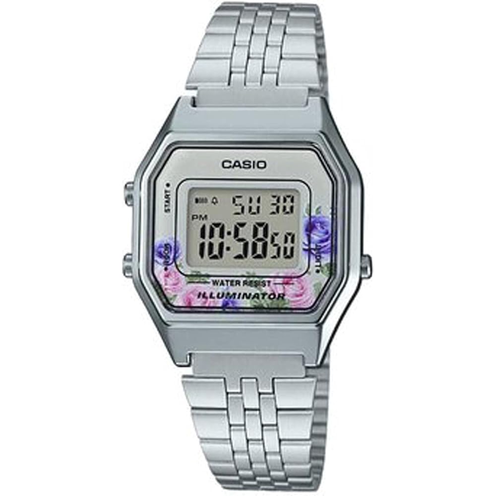 Casio Women s Vintage LA680WA-4C Silver Stainless Steel Quartz Watch Fashion Style
