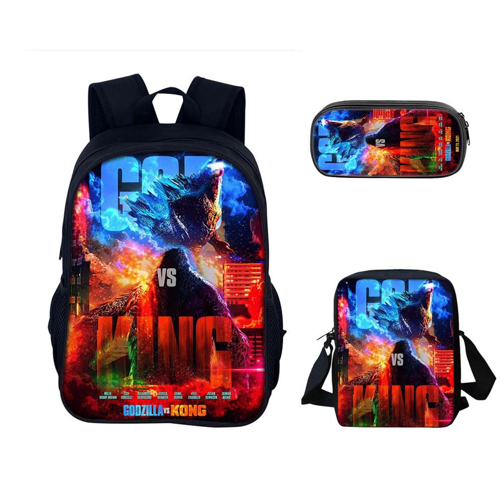 Godzilla Backpack Set With Nylon Material For School And Travel Use