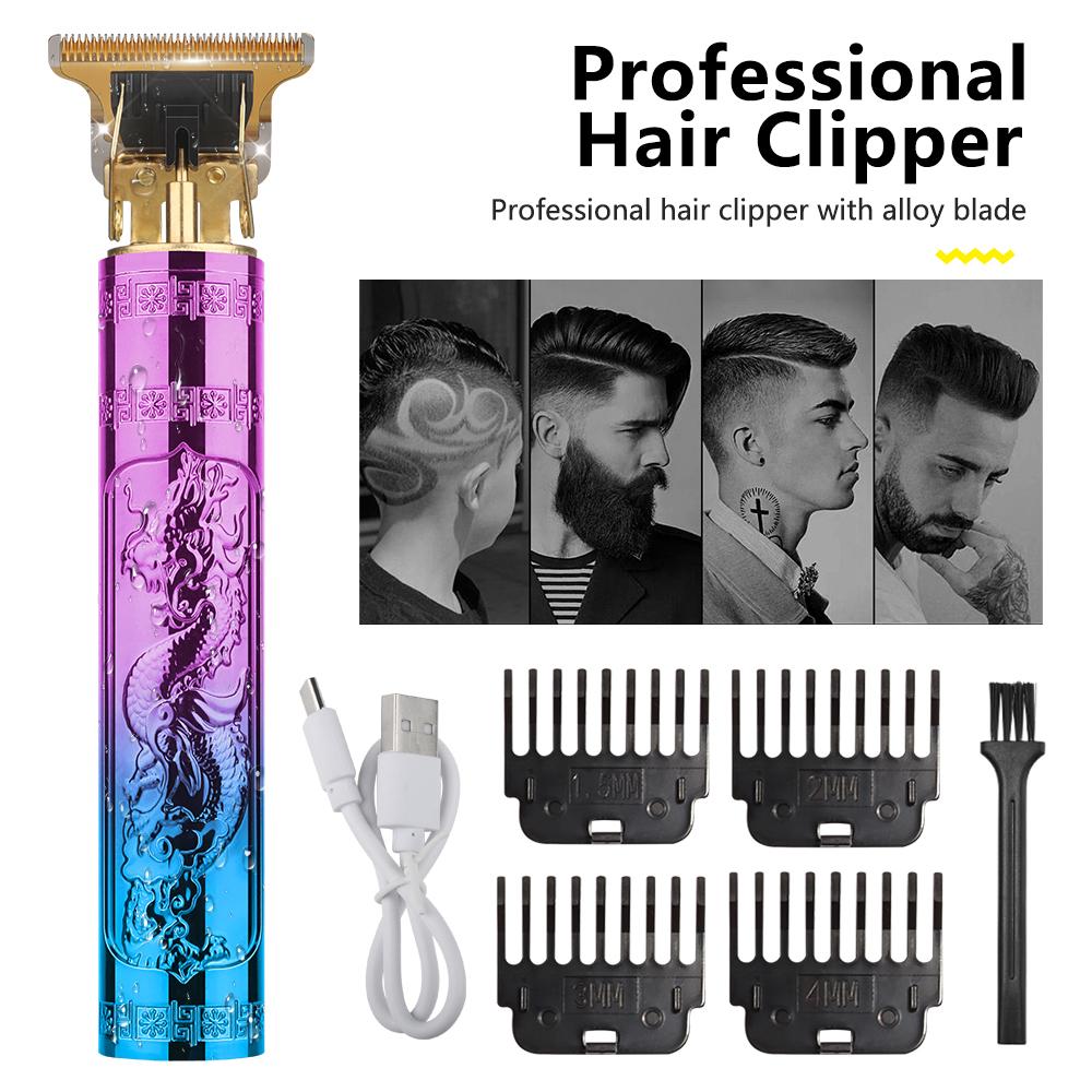 Hair Clipper Hair Cutting Machine Engraved Hair Trimmer Kit with LED Display Themed Cordless Hair Trimmer Style Engraved Hair