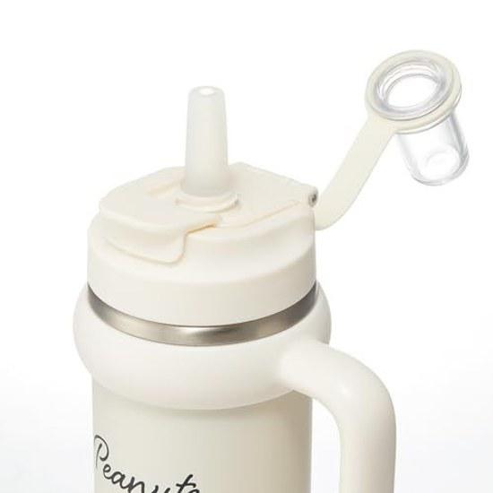 Skater Straw Tumbler 830ml Insulation Cold Retention Handle 2WAY Direct Drinking Snoopy Badge STSTB9-A