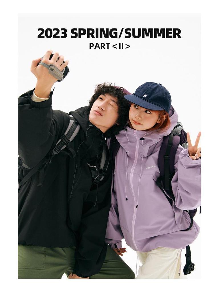 Men's American-Style Windproof & Waterproof Outdoor Jacket, Couple's Trendy Spring/Autumn Sportswear for Mountaineering