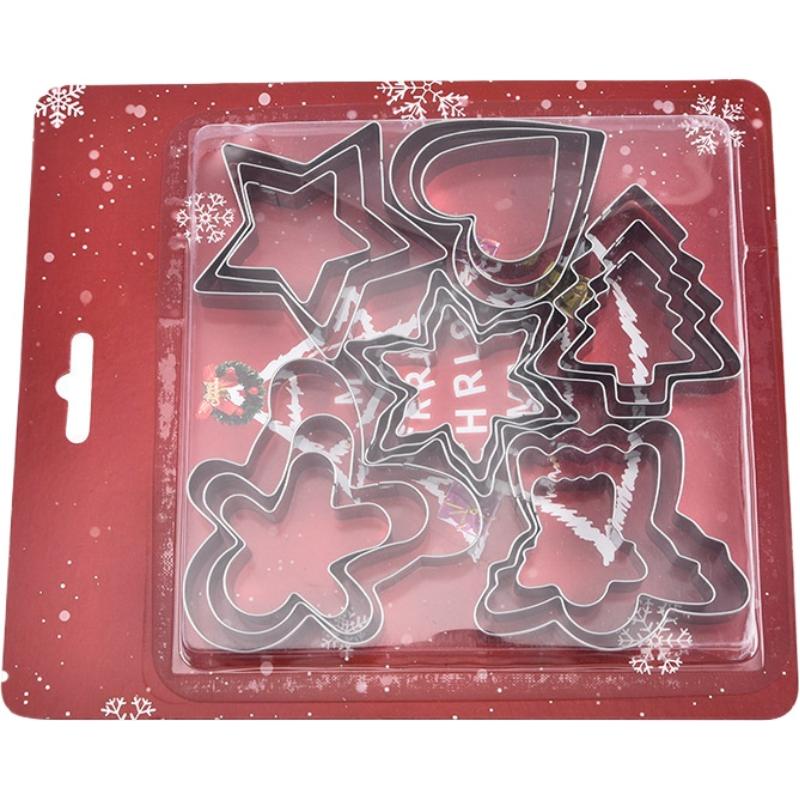 Christmas Cookie Mold 18pcs Set Stainless Steel Material Cake Biscuit Cutter Snowflake Tree Holiday Baking Tool For DIY Pastry