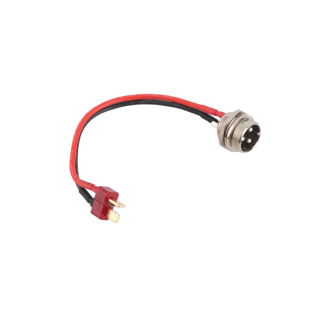 Charging Port Replacement Electric Scooter 3 Pin Charging Socket with 2 Wire Cable Dust Cover