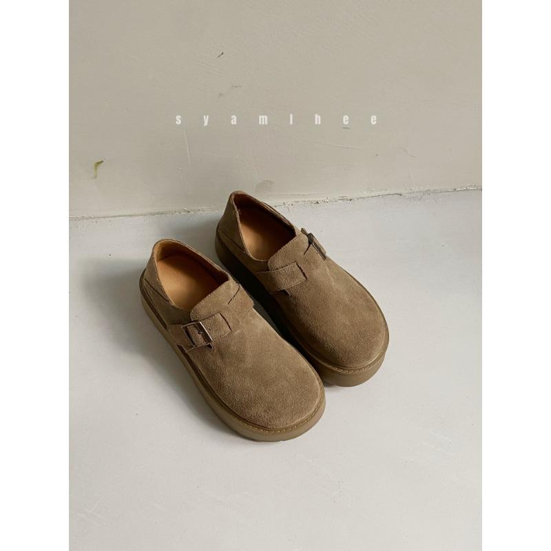 

Leather bag head half drag women s autumn new one-pedal with skirt slippers retro thick bottom 39 хакі