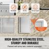 BBQ Access Door, 432x610 mm Single Outdoor Kitchen Door, Stainless Steel Flush Mount Door, Wall Vertical Door with Recessed Handle, for BBQ Island,