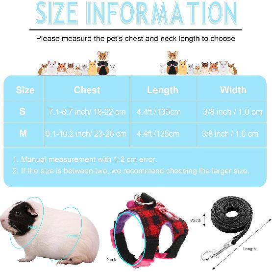 4 Pieces Ferret Harness and Leash Set Ferret Leash Small Pet with Cute Bowknot and Safe Bell Decor Chest Strap Harness for Outdoor Walking Rabbit