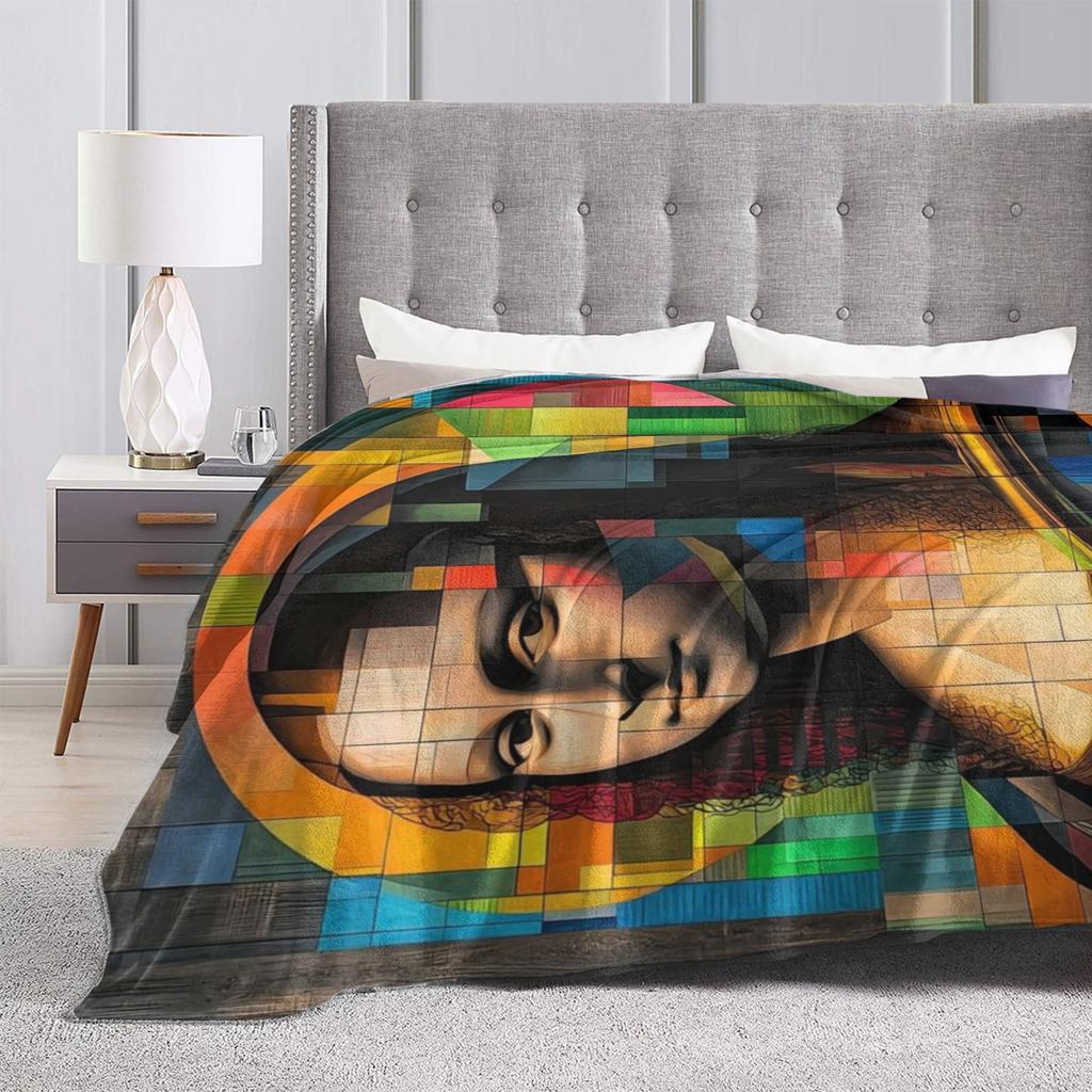 Warme weiche Decken Flugzeugreise Geometrisch Pop Art Mona Lisa Bettwäsche Überwürfe Ästhetisch Tagesdecke für Sofa Bett