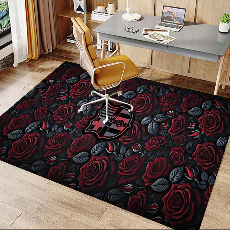 1pc Roses FCB Carpet Anti Slip Polyester Floor Mat for office,Bedroom