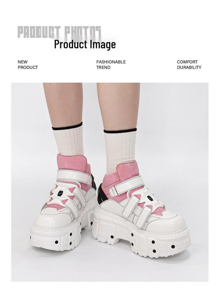 Unisex High-Top Platform Punk Boots: Thick-Sole, Height-Boosting Summer Shoes