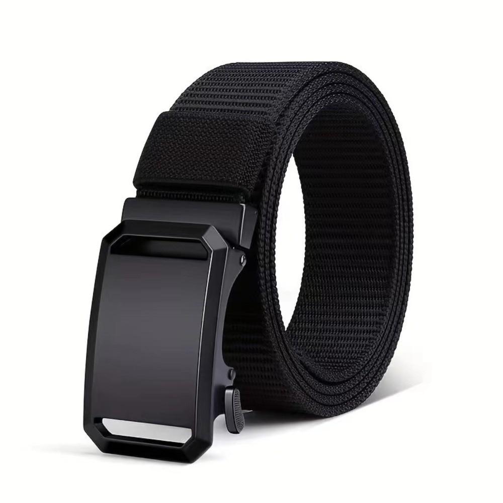 

Trendy Luxury Brand Design Men Canvas Belt Training Casual Braided Belt Simple Automatic Buckle Waistband чорний